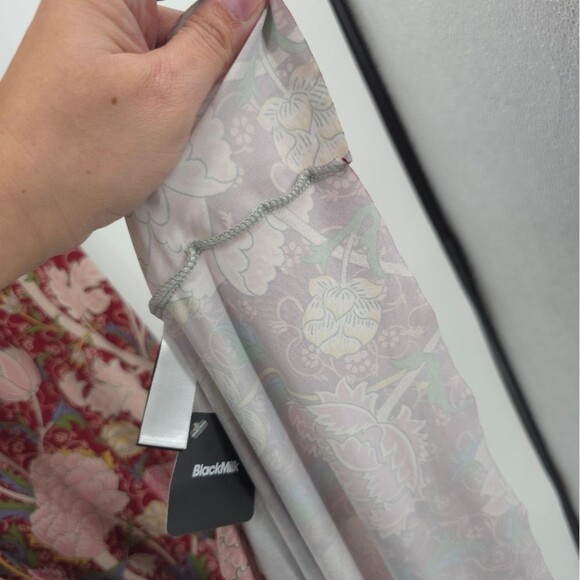 BlackMilk Cray High Neck Maxi Dress  Peonies Slinky Cap Sleeve Art To Wear - Picture 7 of 14